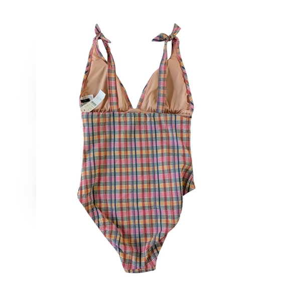J. Crew Colorful Plaid Madras One-Piece Swimsuit sz 6 NWT - Picture 6 of 10